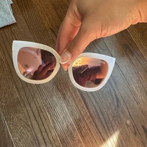 Quay Australia White Sunglasses with Pink Lenses